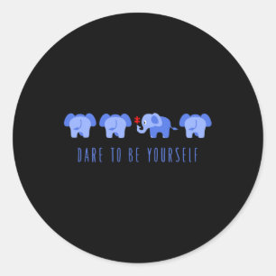 Sticker Rond Osez Être Vous-Même Autisme