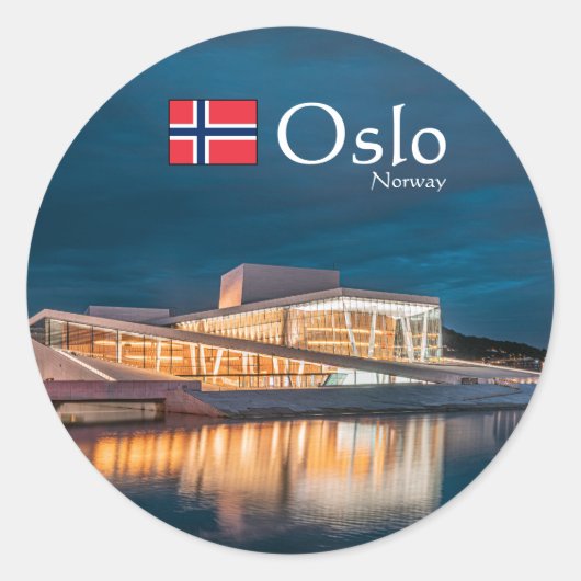 Sticker Rond Oslo Norvège Souvenir (Devant)
