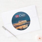 Sticker Rond Oslo Norvège Souvenir (Enveloppe)