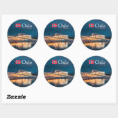 Sticker Rond Oslo Norvège Souvenir (Feuille)