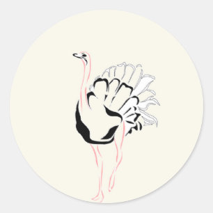 Sticker Rond Ostrich tirant sur