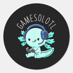 Sticker Rond Otaku Lifestyle Threads Shirt Co. Gamesolotl Axolo