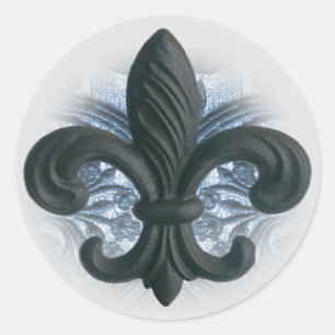 Sticker Rond otaries d'invitation "fer fleur de lis"