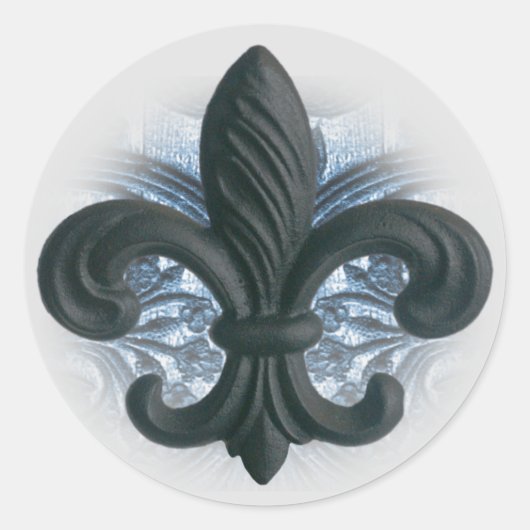 Sticker Rond otaries d'invitation "fer fleur de lis" (Devant)