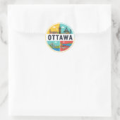 Sticker Rond Ottawa Canada Travel (Sac)