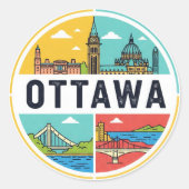 Sticker Rond Ottawa Canada Travel (Devant)