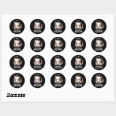 Sticker Rond Otter Animal Otter Pun Dark BG (Feuille)