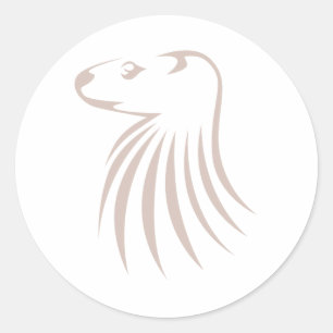 Sticker Rond Otter de la rivière de l'Amérique du Nord dans le 