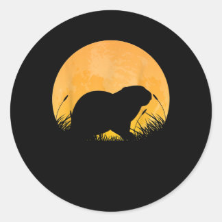 Sticker Rond Otter Easy Halloween tenue Weasel Animal Moon