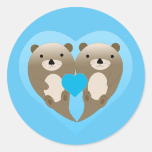 Sticker Rond Otter Love