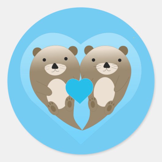 Sticker Rond Otter Love (Devant)