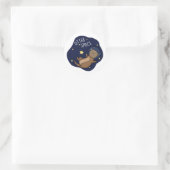 Sticker Rond Otter Space Funny Astronaut Otter Pun (Sac)