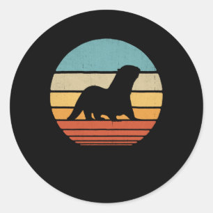 Sticker Rond Otter Style 60s les années 70 Hommes Femmes Boulan