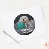 Sticker Rond Otterly Extraordinaire Sea Otters (Enveloppe)