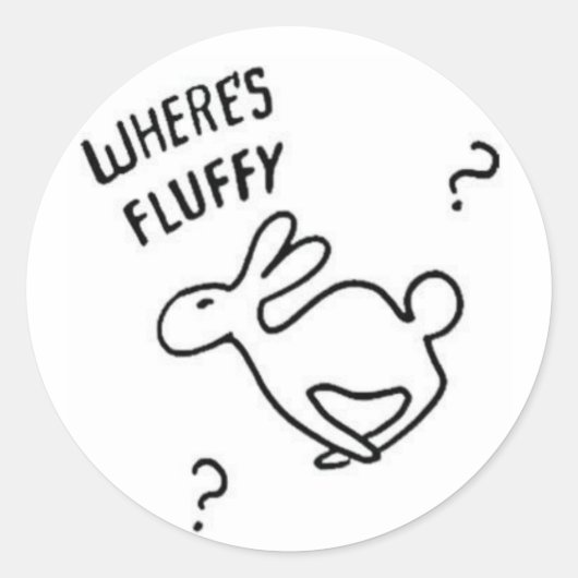 Sticker Rond Où est Fluffy ? (Devant)