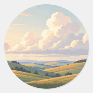 Sticker Rond Où la terre respire – Classique de vaste paysage