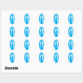 Sticker Rond OU Lady Guadalupe Aqua moderne (Feuille)