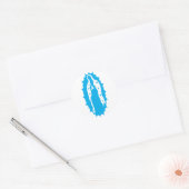Sticker Rond OU Lady Guadalupe Aqua moderne (Enveloppe)