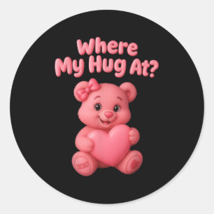 Sticker Rond Où Mon Coin À L'Ours Teddy Mignonne Holdin Coeur D