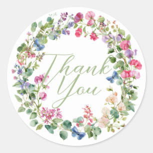 Sticker Rond Où poussent les fleurs sauvages Merci