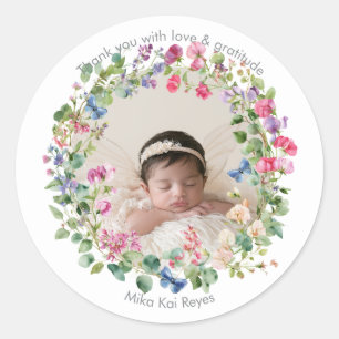 Sticker Rond Où poussent les fleurs sauvages Merci