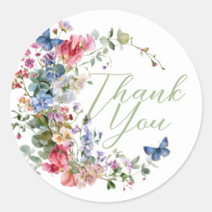 Sticker Rond Où poussent les fleurs sauvages Merci