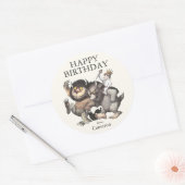 Sticker Rond Où sont les choses sauvages | Joyeux anniversaire (Enveloppe)