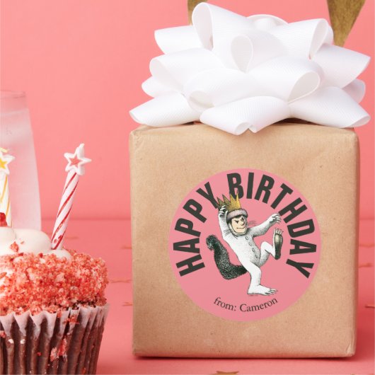 Sticker Rond Où sont les choses sauvages | Joyeux anniversaire (Fête)