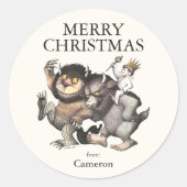 Sticker Rond Où sont les choses sauvages | Joyeux Noël (Devant)