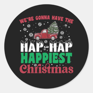 Sticker Rond Où Vont Avoir Le Hap Hap Happy Plus Joyeux Noël