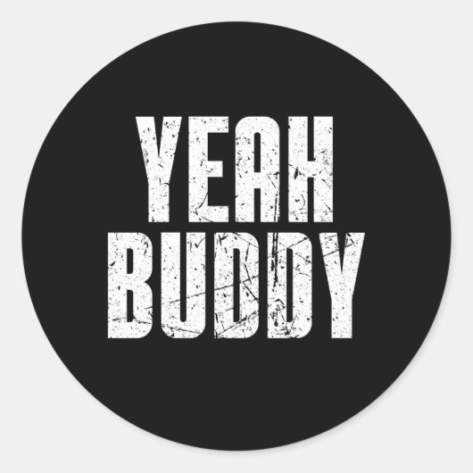 Sticker Rond Ouais Buddy Old School (Devant)