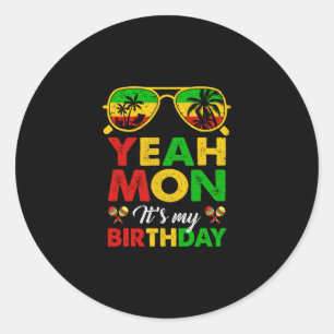 Sticker Rond Ouais Mon Jamaïcain Jamaïque Fête d'anniversaire F