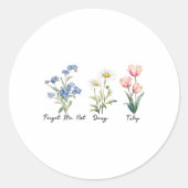 Sticker Rond Oublie-moi pas Daisy Tulip Tee (Devant)