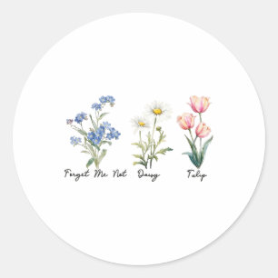Sticker Rond Oublie-moi pas Daisy Tulip Tee