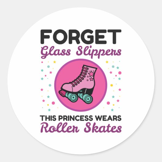 Sticker Rond Oublier Chaussures en Verre Princesse Portes Roule (Devant)