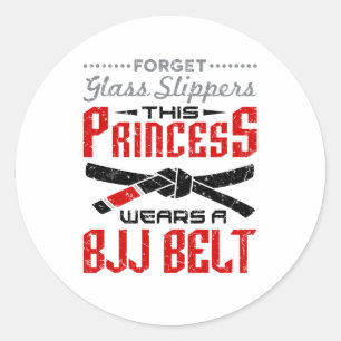 Sticker Rond Oubliez les pantoufles de verre, la princesse port