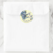 Sticker Rond OUBLIEZ-MOI NOTES MONOGRAM, MARIAGE PARTI bleu (Sac)