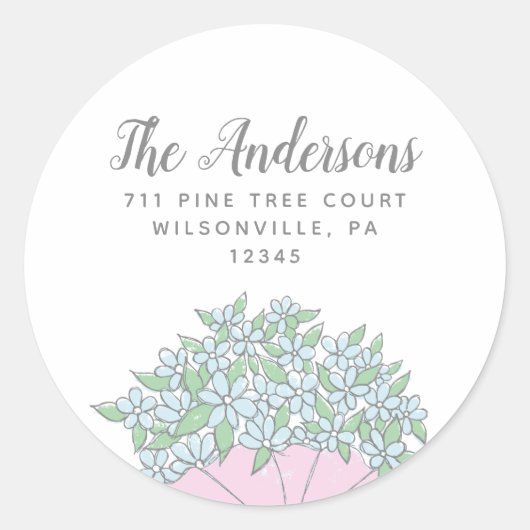 Sticker Rond Oubliez-moi pas Doodle Round Retourner les étiquet (Devant)