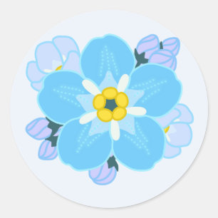 Sticker Rond Oubliez-moi-pas Fleur