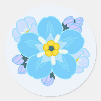 Sticker Rond Oubliez-moi-pas Fleur