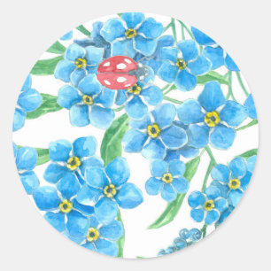 Sticker Rond Oubliez-moi un motif floral sans couture