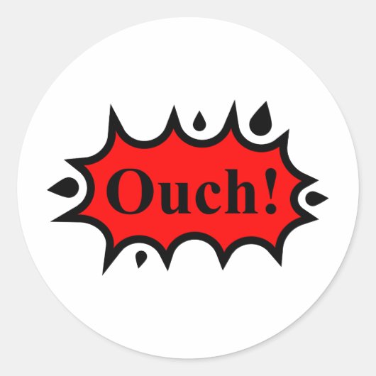 Sticker Rond Ouch ! (Devant)