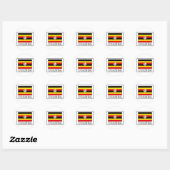 Sticker Rond Ouganda (Feuille)