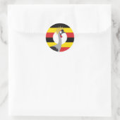 Sticker Rond Ouganda Grue africaine drapeau animal national oug (Sac)