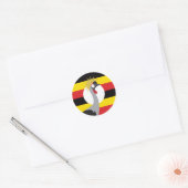 Sticker Rond Ouganda Grue africaine drapeau animal national oug (Enveloppe)