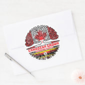 Sticker Rond Ouganda Ouganda Canada drapeau des racines d'arbre (Enveloppe)
