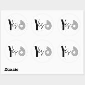 Sticker Rond Oui (Feuille)