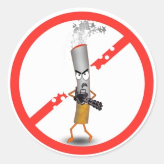 Sticker Rond Oui, fumer