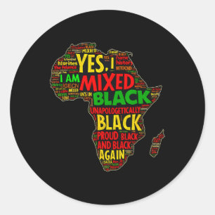 Sticker Rond Oui, je suis mixte, mois de l'histoire des Noirs f