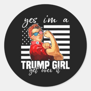 Sticker Rond Oui, je suis une fille de Trump, partez-en Trump 2